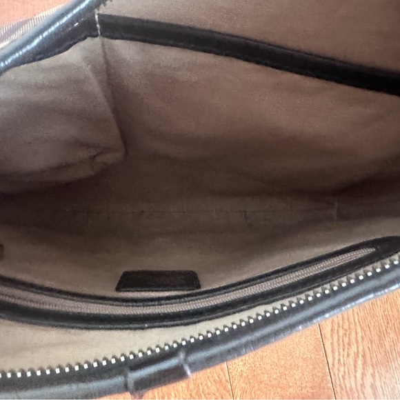 BURBERRY Large Larkin Hobo Handbag Tan SuperNova Check Black Patent - Picture 6 of 9